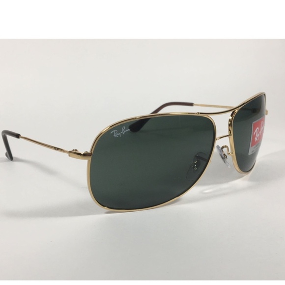 Ray-Ban RB3267 001/71 Arista Highstreet Aviator Sunglasses Gold Green main image 6